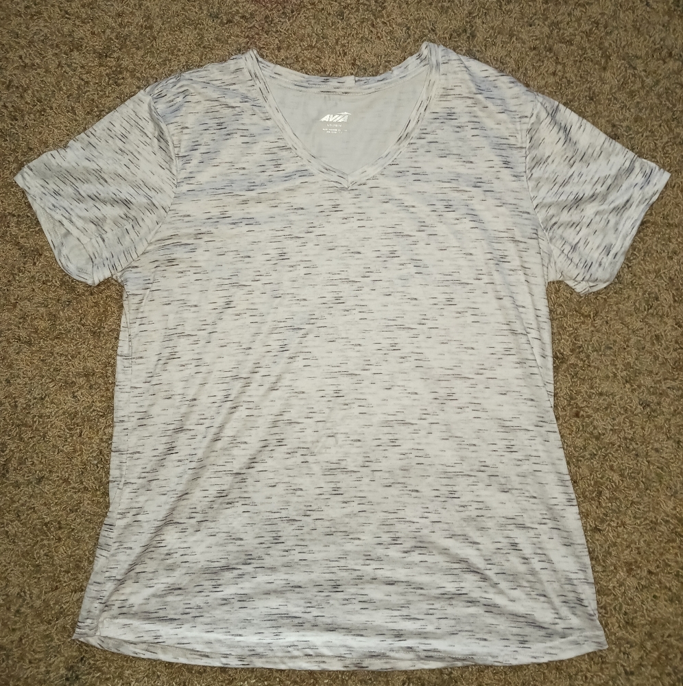 AVIA Women's T-shirt, White & Gray, Size L/G (12-14)